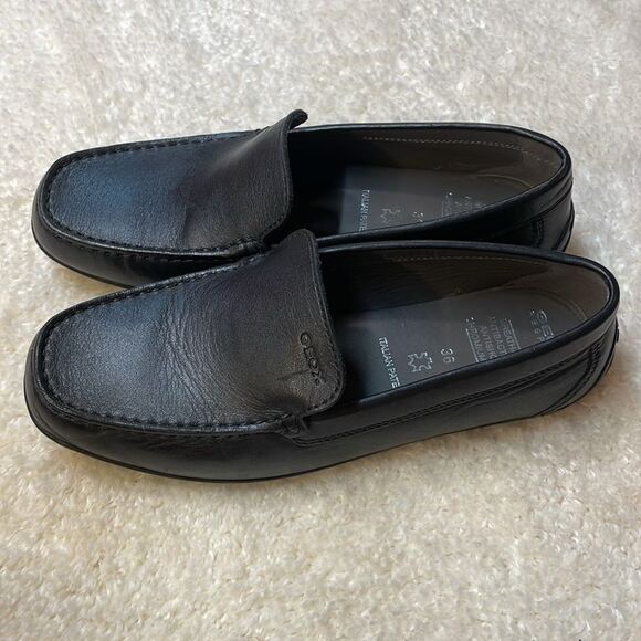 Geox Respira Black Leather Loafers Slip-On Women’s Shoes Sz 36 (US 6) - Picture 5 of 7